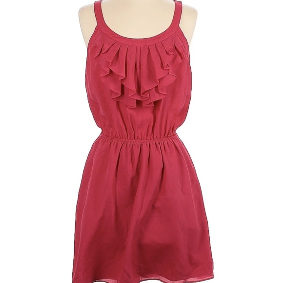 Express Red Ruffle Midi Dress - Picture 5 of 6